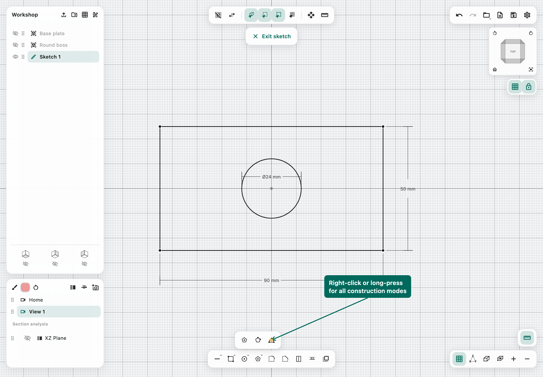 Polygon family opened to show centre, edge-based, and stretched constructions